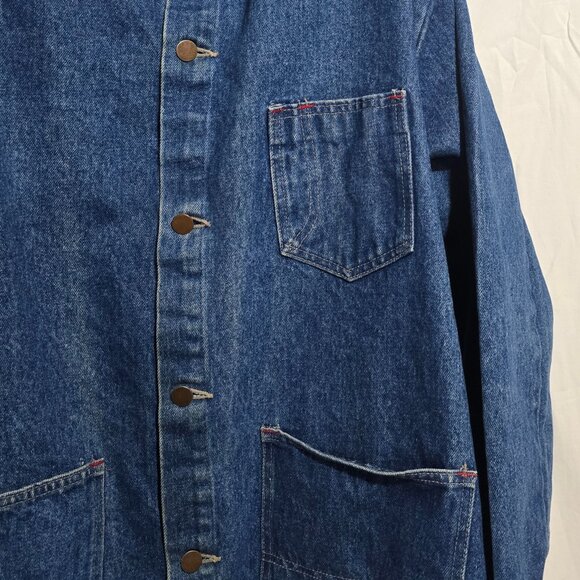 Vtg Nowell's Made in USA Men's Denim Corduroy Collar Chore / Barn Coat Blue - L* - Picture 3 of 4